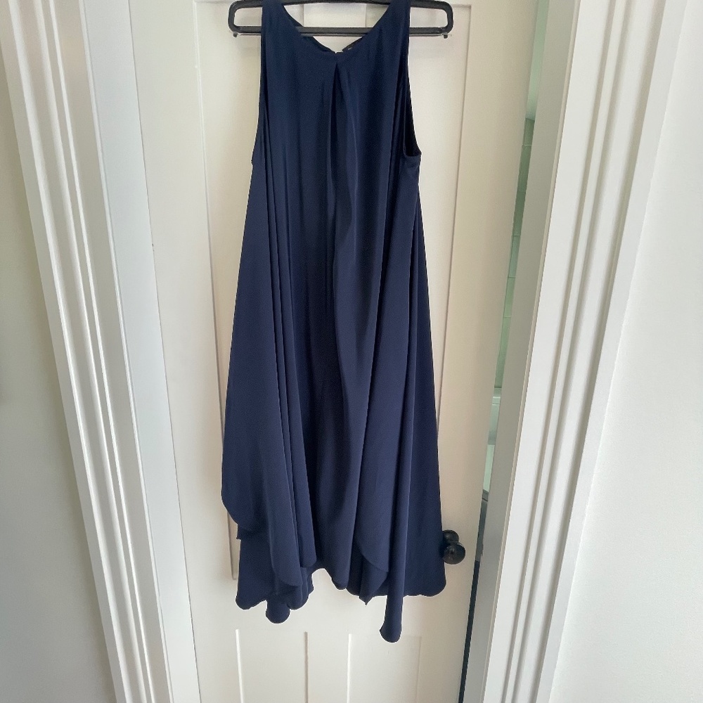 Navy Hatch Maternity Dress